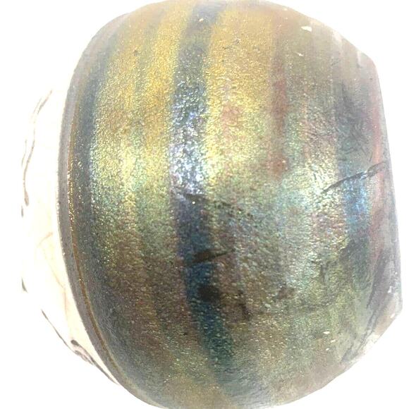 Matti Maui Vintage Vase Hawaiian Raku Fired Pottery Signed 2003 Sea Turtle Waves - Picture 4 of 5